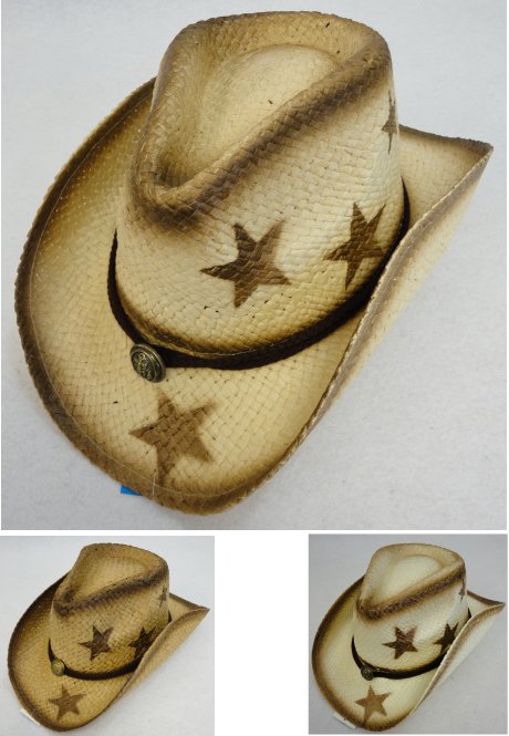 Paper STRAW Cowboy HAT [Stars]